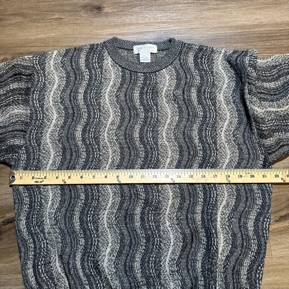 Vintage Tricots St Raphael MEDIUM Wool Blend Pullover Sweater Wavy Coogi Style M - Picture 11 of 16